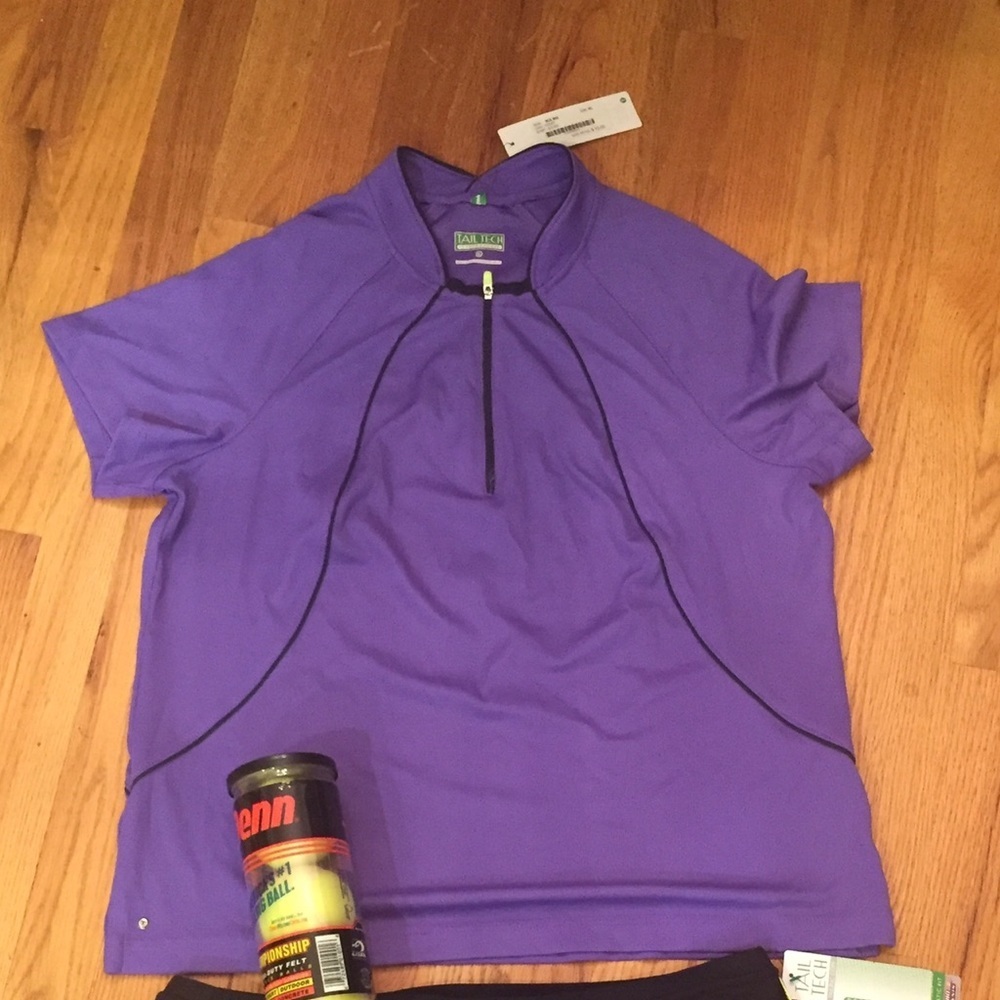 TailTrch Zip Front Tennis Top - XL Purple NWT - Picture 3 of 4